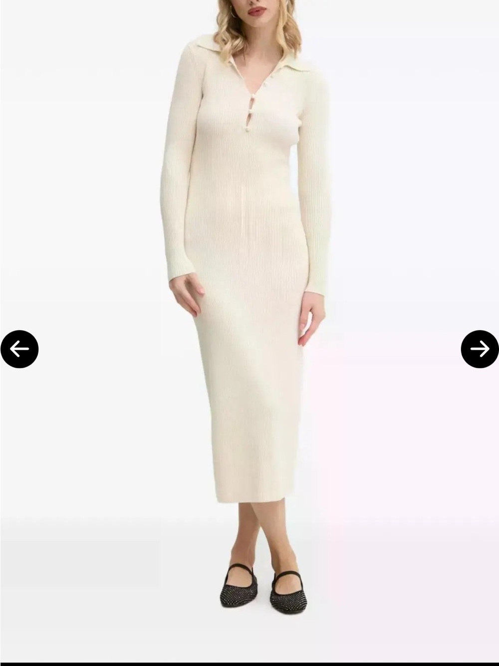 Abercrombie Long-Sleeve Collared Midi Sweater